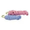 Lead Cotton 8 Foot with 1&quot; Brass Snap Solid Colours