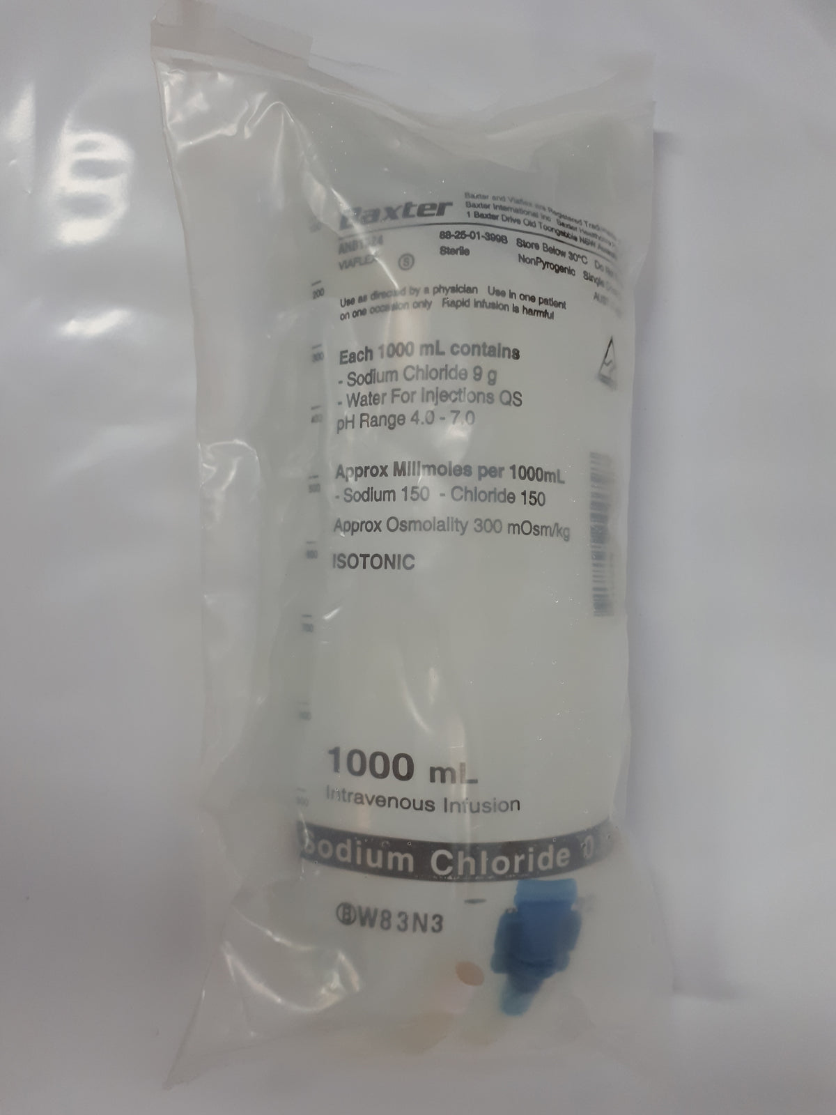 Baxter Saline Sodium Chloride 0.9% Drip 1 Litre