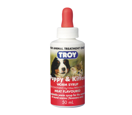 Troy Puppy and Kitten Worm Syrup 50ml