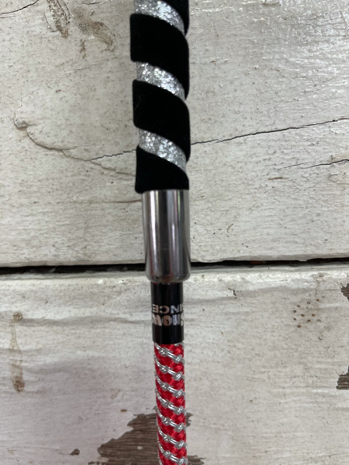 SNOWBEE SILVER DRESSAGE WHIP RED/SILV