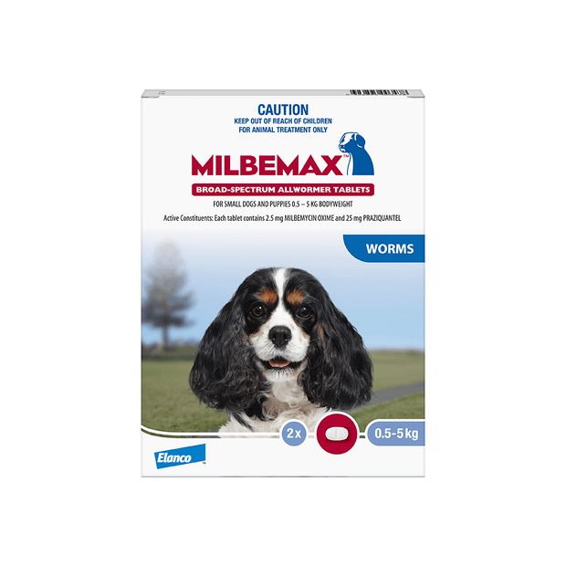 MILBEMAX DOG WORMER TO 5KG